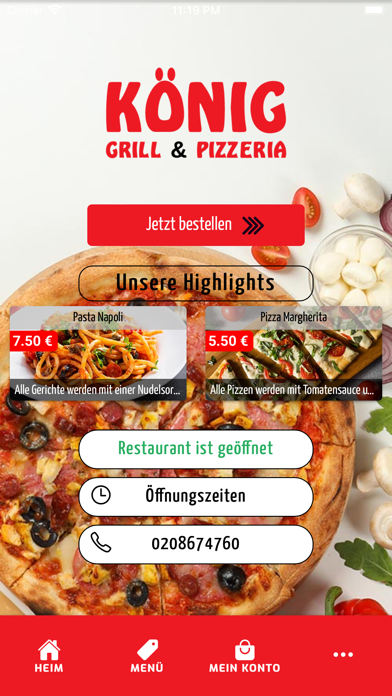 König Grill & Pizzeria Screenshot