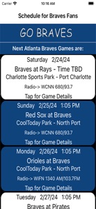 Schedule for Braves fans screenshot #1 for iPhone