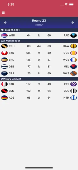 Game screenshot Footyinfo - Live AFL Scores mod apk