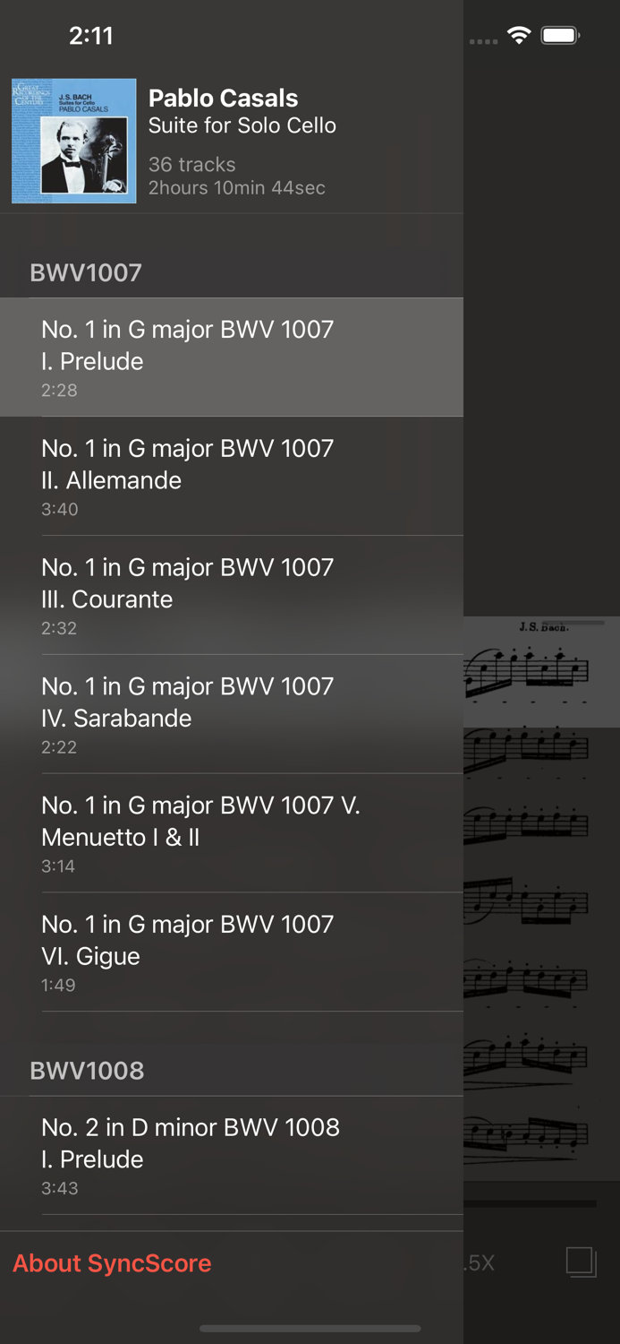 Bach Cello Suites - SyncScore