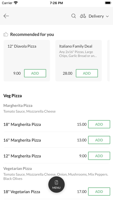 Pizza Italiano. Screenshot