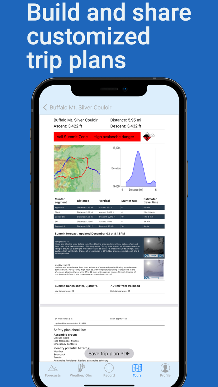 Backcountry Ski - Beta App
