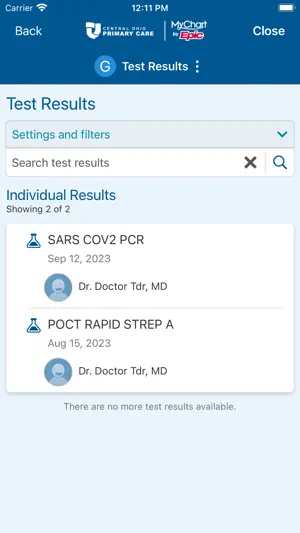 COPC MyChart screenshot 4