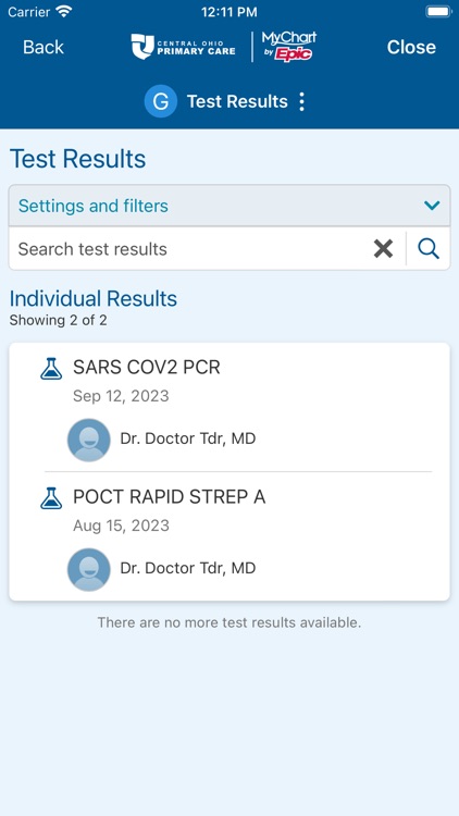 COPC MyChart screenshot-3