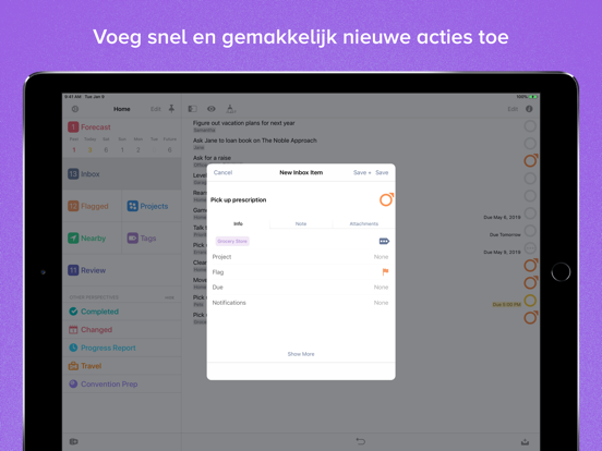 OmniFocus 3 iPad app afbeelding 1