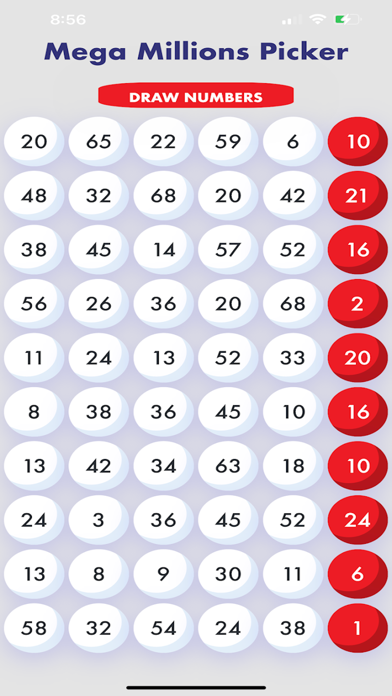 Mega Millions Picker Screenshot