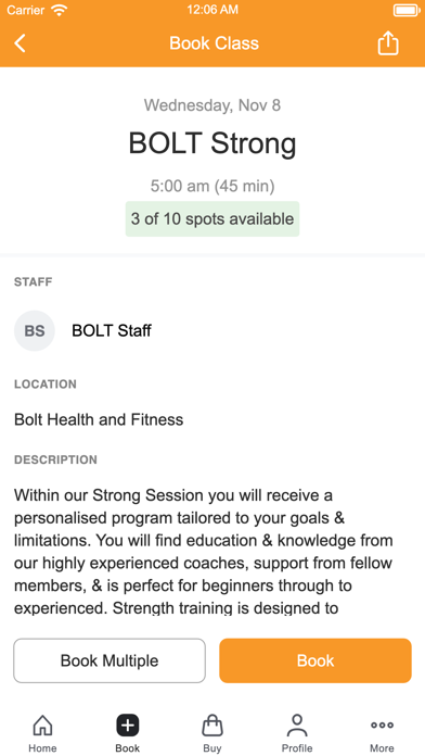 Bolt Health and Fitness Screenshot