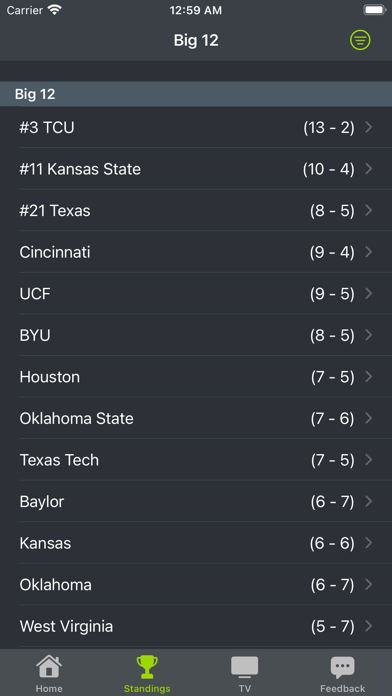Oklahoma Football Schedules Screenshot