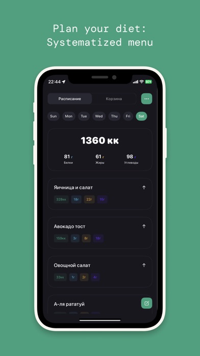 Nutritionio: food basket Screenshot