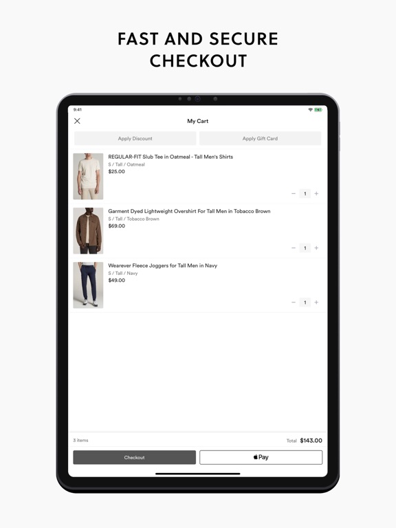 American Tall iPad screenshot 6 - Shopping app