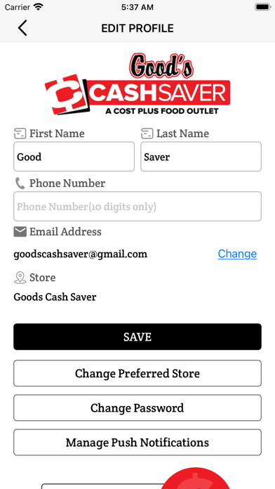 Goods's Cash Saver Screenshot