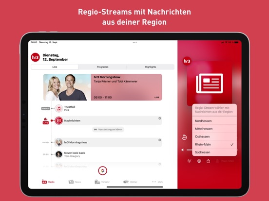 hr3 App iPad screenshot 4 - Music app