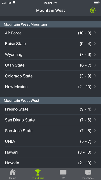 Wyoming Football Schedules Screenshot