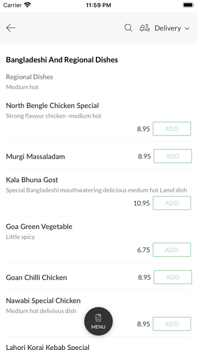 Miriam Indian Cuisine. Screenshot