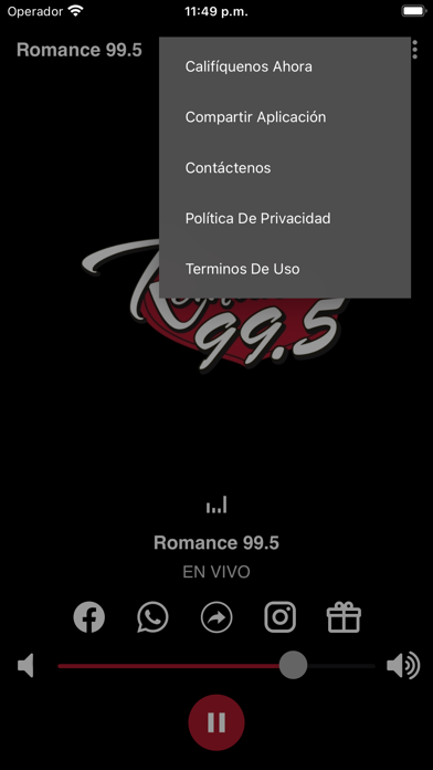 Romance 99.5 Screenshot