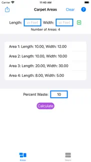 carpet measurement calculator iphone screenshot 1