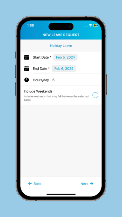 Hour Timesheet Mobile© Screenshot