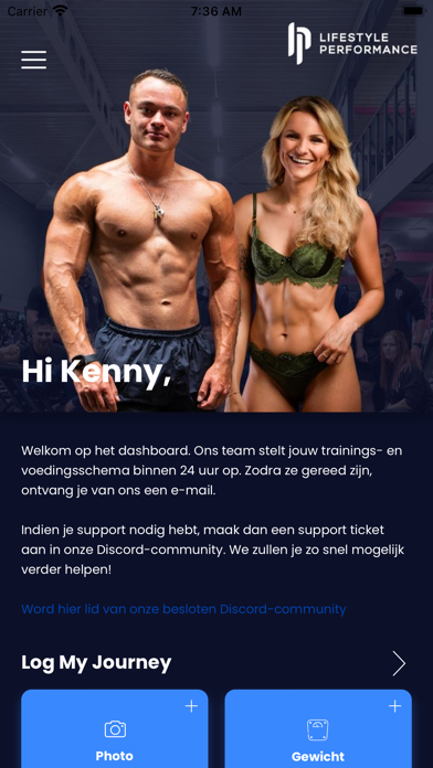 Lifestyle Performance App Screenshot