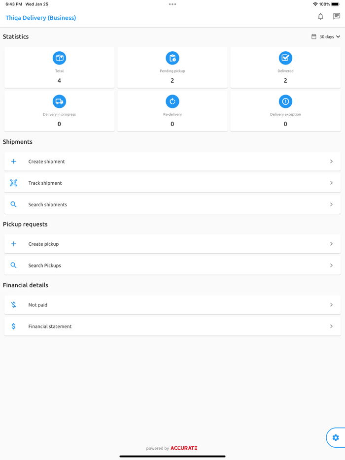 Thiqa Delivery Business