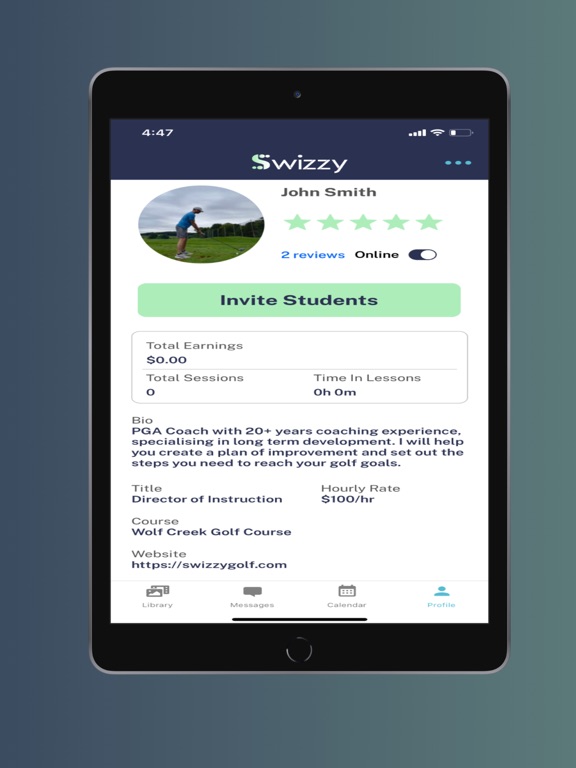 Swizzy Golf - Instructors iPad screenshot 4 - Sports app