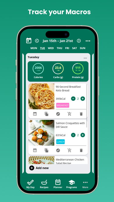 Model My Lifestyle - Meals Screenshot