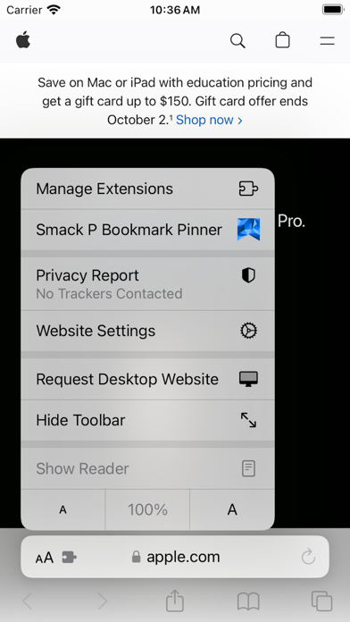 Smack P Bookmark Pinner Screenshot