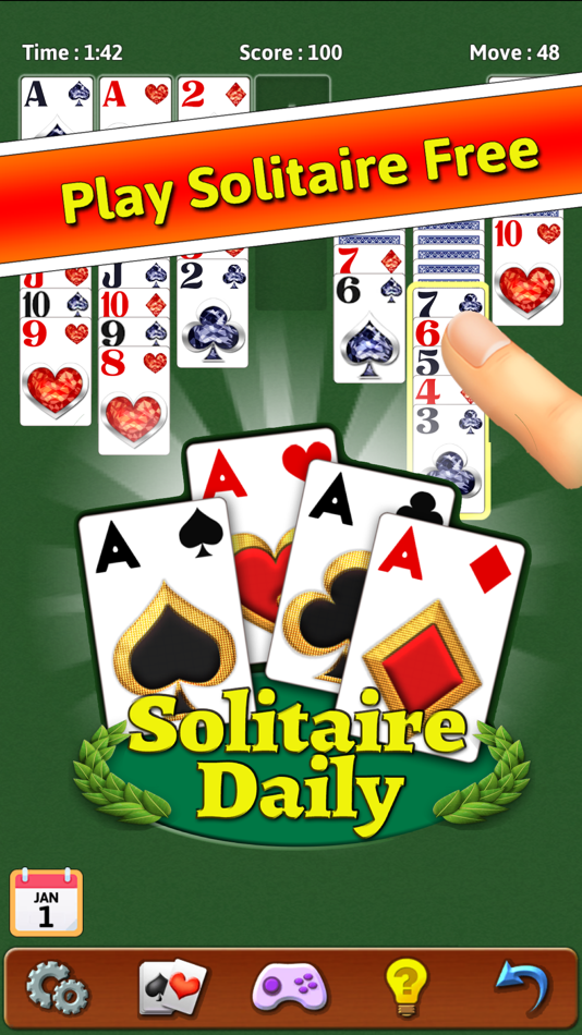 #1. Solitaire Daily +! (iOS) By: GameZen, Inc.
