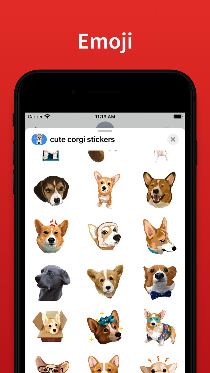 Corgi Dog top emoji and stickers