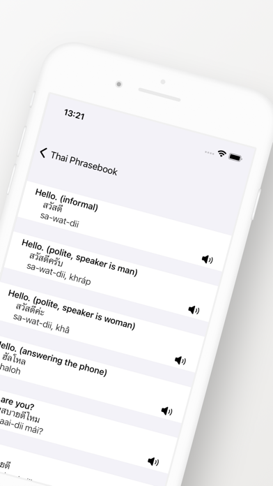 Thai Phrasebook (Travel) Screenshot