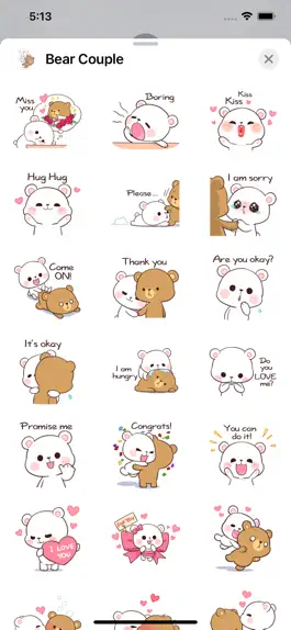 Game screenshot Bear Couple Love Cute Sticker apk