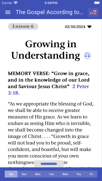 Sabbath Bible Lessons Screenshot