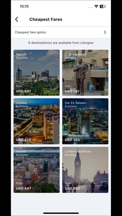 Malawi Airlines Screenshot