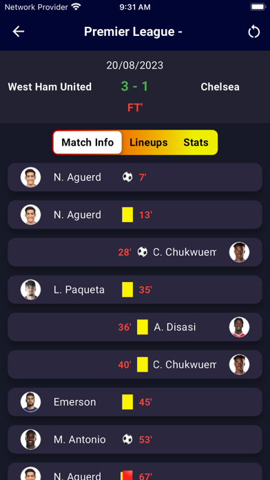 Live Soccer Score Updates Screenshot