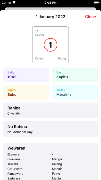 Kalender Bali Screenshot