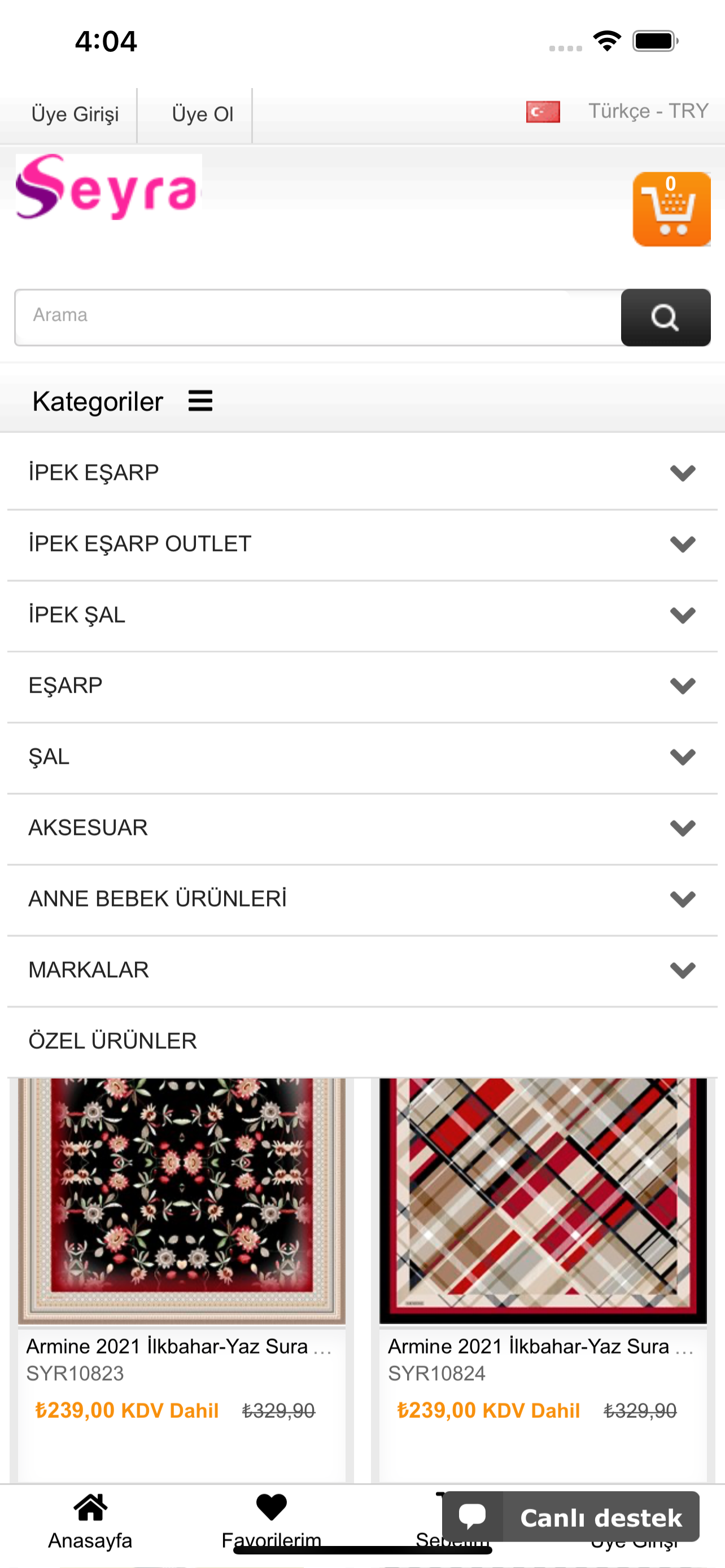Seyra Eşarp