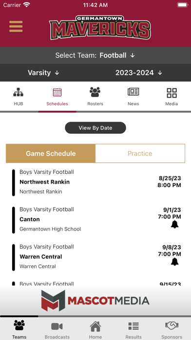 Germantown Mavericks Athletics Screenshot