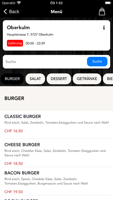 Venezia Pizzeria Oberkulm Screenshot