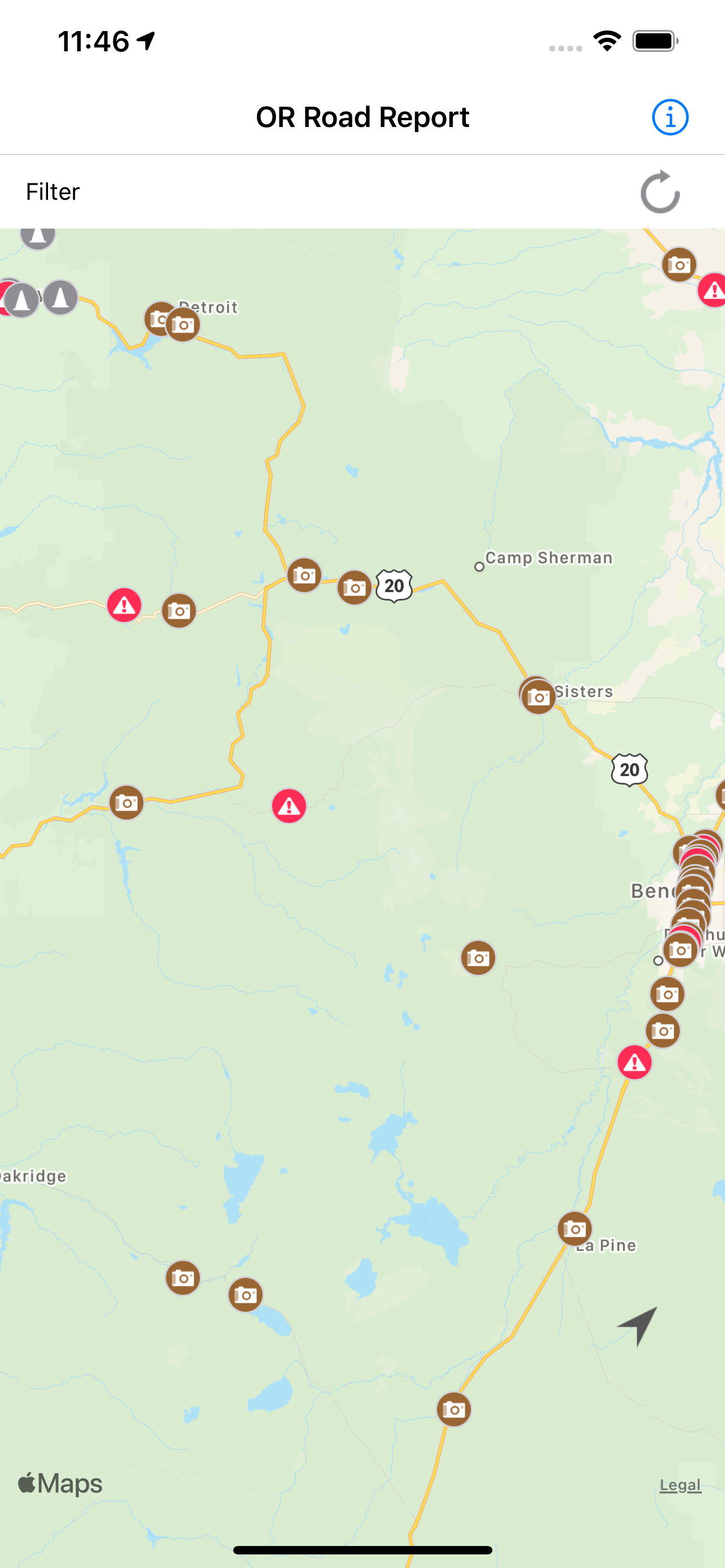 Oregon Road Report screenshot 1