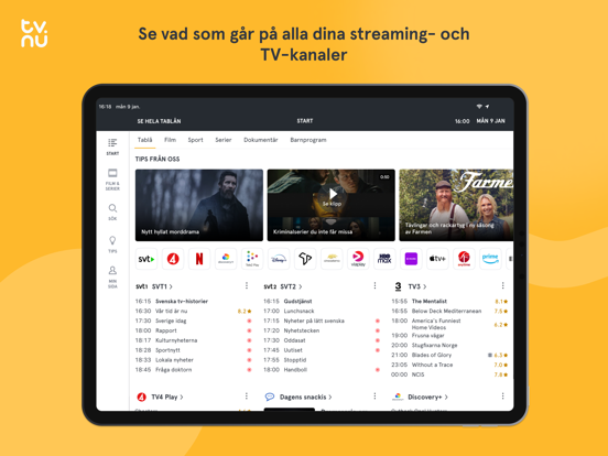 Screenshot #4 pour tv.nu: Streaming, TV & tablå