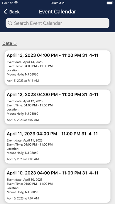 Burlington County Parks System Screenshot