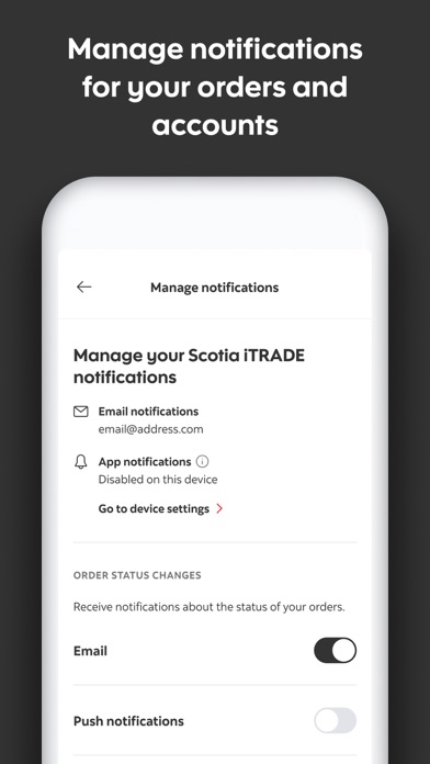 Scotia iTRADE mobile Screenshot