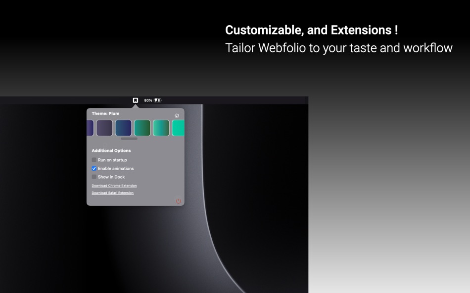 #3. Webfolio: Menu Bar Bookmarks (macOS) Podle: Xeption I/O