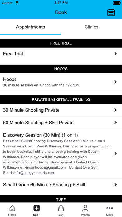 One Gym Sports Screenshot