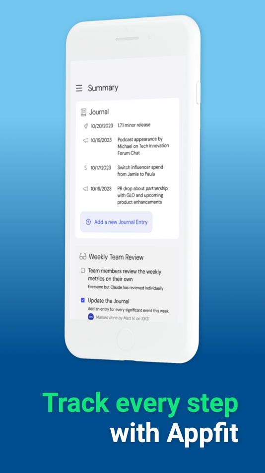 #2. AppFit - App Metrics & Journal (iOS) 由: UpTech Works, LLC