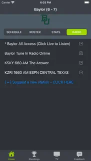 baylor football schedules iphone screenshot 4