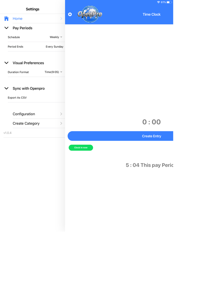 OpenPro ERP TimeCard with Jobs