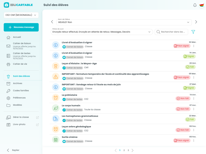 Educartable Enseignants
