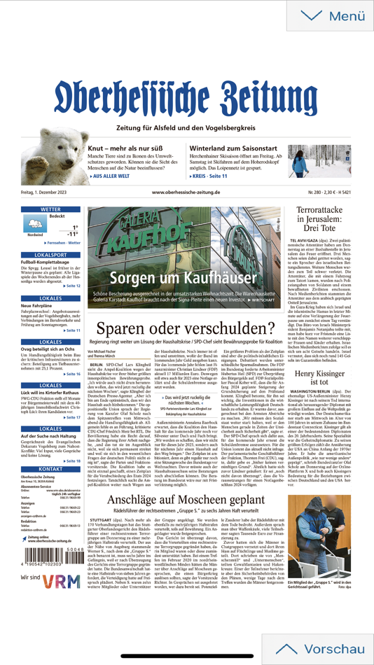 #4. Kreis-Anzeiger & LA/OZ ePaper (iOS) 由: Mittelhessische Druck- und Verlagshaus GmbH & Co. KG