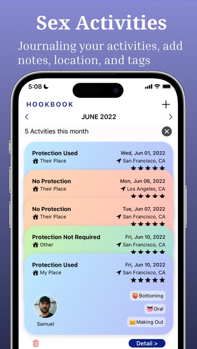 HookBook: Sex Tracker & PrEP Screenshot