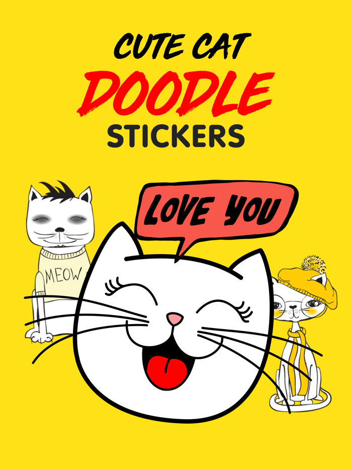 Cute Cat Doodle Stickers
